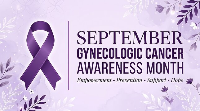 Gynecologic cancer awareness month purple ribbon campaign with september