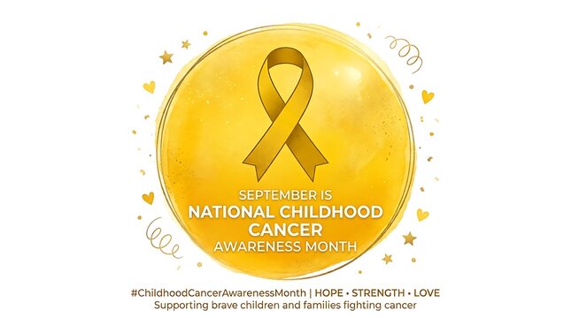 September national childhood cancer awareness month gold badge ribbon