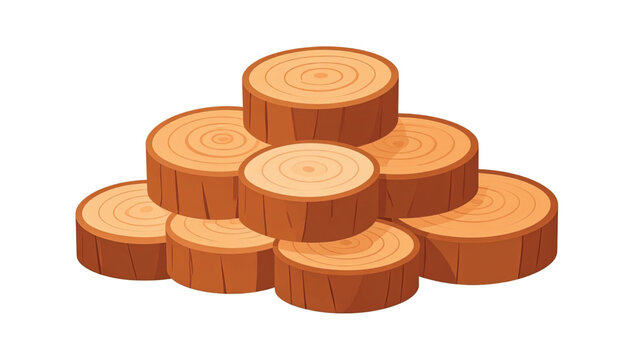 Stack of wooden log slices.