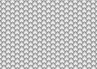 Seamless Halftone Dot Fish Scale Geometric Pattern. Monochrome Dotted Dragon Skin Abstract Texture Background. Minimalist Black and White Vector Fan Scale Backdrop © Wulandari Istianah