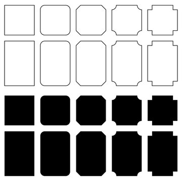 Minimal geometric frame collection with various square and rectangle shapes, perfect for templates, labels, UI elements, packaging, and design assets.