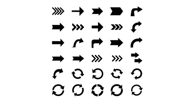 Collection of Black Minimalist Arrow Icons