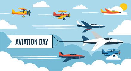 colorful planes flying in sky with clouds © Gani