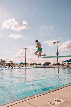 diving board at the public pool