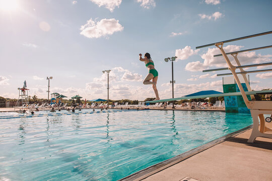 diving board at the public pool