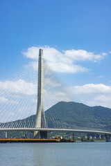 Obraz premium Tamsui Danjiang Bridge in Taipei city