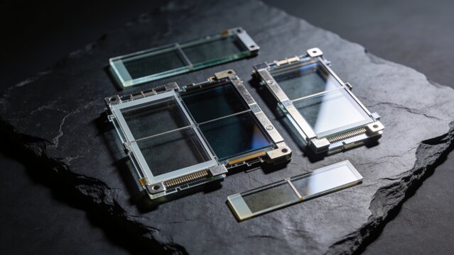 Precision optical sensor modules on textured dark surface