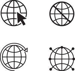Obraz premium Global Network and Internet Connectivity Icon SetGlobal Network and Internet Connectivity Icon Set