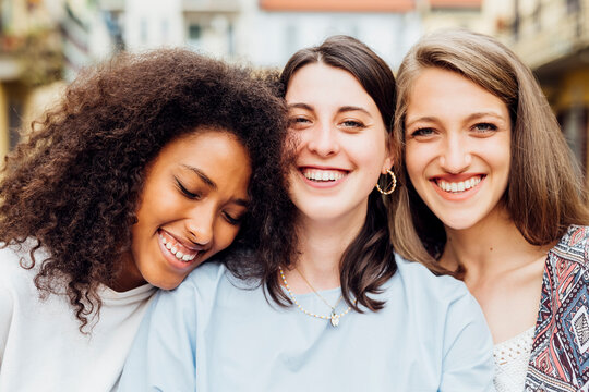 Young friends smiling