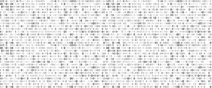 Abstract binary code wave of ones and zeros. Vector graphic pattern with digital stream. eps 10