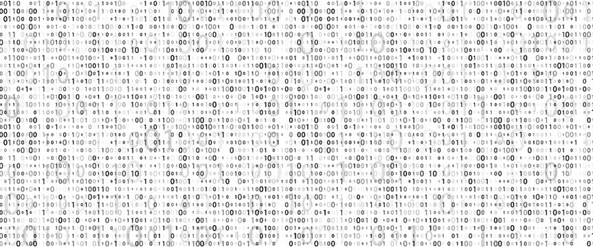 Abstract binary code wave of ones and zeros. Vector graphic pattern with digital stream. eps 10