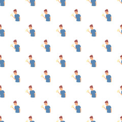 Fototapeta premium Person sneezing experiencing allergy symptoms seamless pattern
