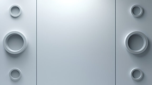 Gray panel with circular cutouts