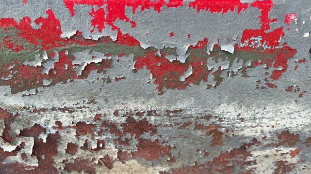 Close up abstract of rust and textured surface moving shot with paint flaking UK 4K