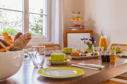 Germany, Baden-Wuerttemberg, Stuttgart, laid breakfast table