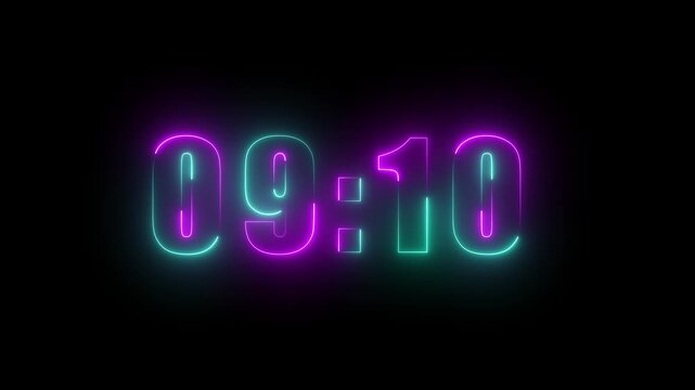 10 minutes Countdown timer with transparent background. 4K countdown animation.