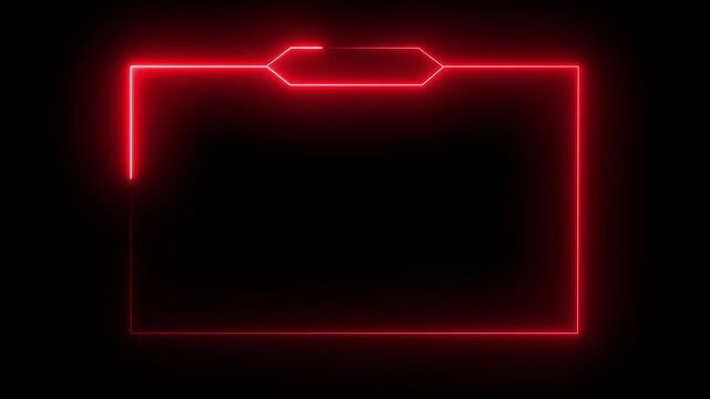 glowing neon text frame animation box frame neon frame overlay animation.