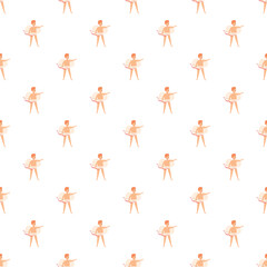 Naklejka premium Cupid angels with wings and bows creating a repeating holiday background design