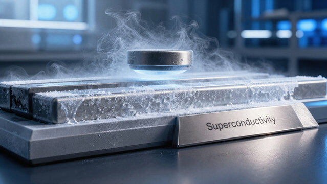 Demonstration of superconductivity in a lab setting with a disc levitating above a cold surface with mist