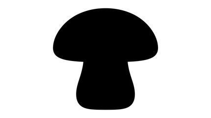 Black mushroom icon, fungus symbol, edible illustration, food element isolated on White Background silhouette © Octacore