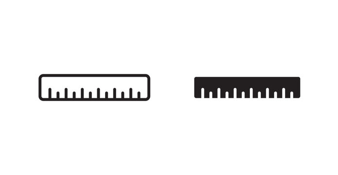 Ruler icon vector design illustrations. line and solid styles