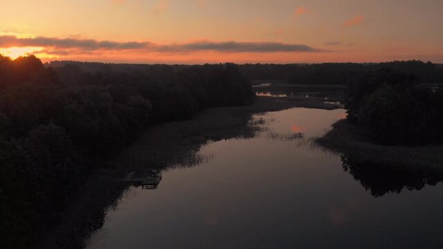sunset over the river