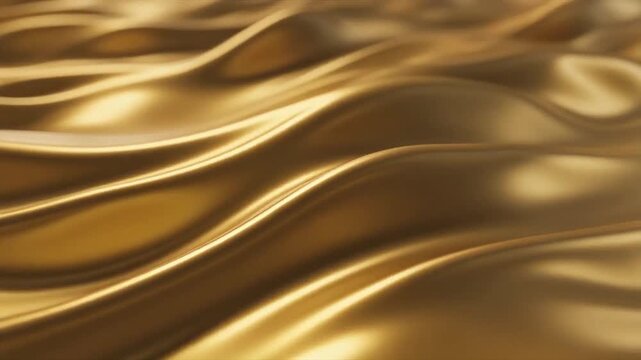 Abstract golden metallic liquid wave texture background luxury style