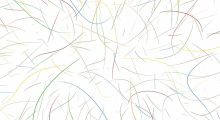 Fototapeta premium Fine multicolored curved lines pattern on white background.
