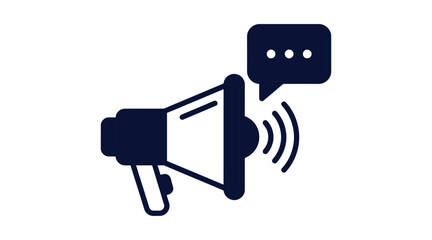 Fototapeta premium Megaphone Icon with Speech Bubble for Communication and Announcement