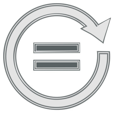 Circular Arrow Around Equals Symbol Concept of Balance and Equality
