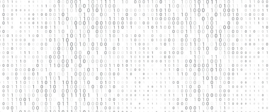 Abstract binary code wave of ones and zeros. Vector graphic pattern with digital stream. eps 10