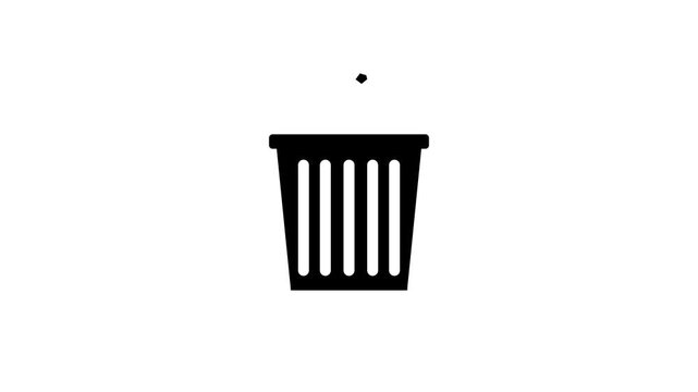 Delete Icon Animation for Digital Data Removal and System Cleanup Process