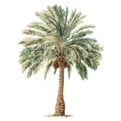 Fototapeta premium Detailed palm tree illustration.