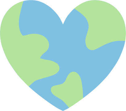 arth heart illustration, environmental protection and Earth Day campaign icon