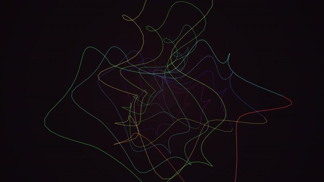 A mesmerizing seamless 4K loop of a glowing crimson mathematical knot morphing through an abstract topology field drifting in hypnotic slow motion. Ideal for abstract background, music video. 4K UHD.