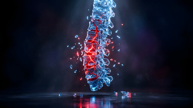 Abstract chronic pain concept showing invisible body discomfort, nerve stress, inflammation and healing through surreal 3D symbolism. AI Generated.