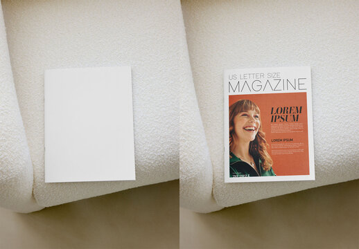 Mockup Of Customizable Us Letter Magazine Cover
