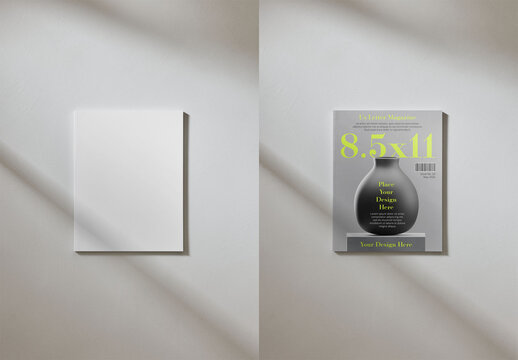 Mockup Of Customized Us Letter Magazine Cover