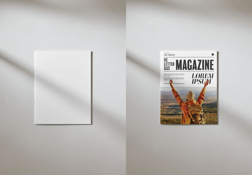 Mockup Of Customizable Us Letter Magazine Front