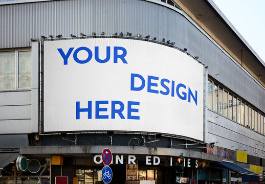 Mockup Of Customized Sign On Building Corner
