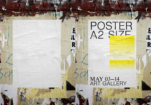 Mockup Of Customizable A2 Poster On Wall