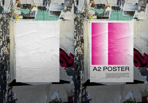 Mockup Of Customized A2 Poster On Wall