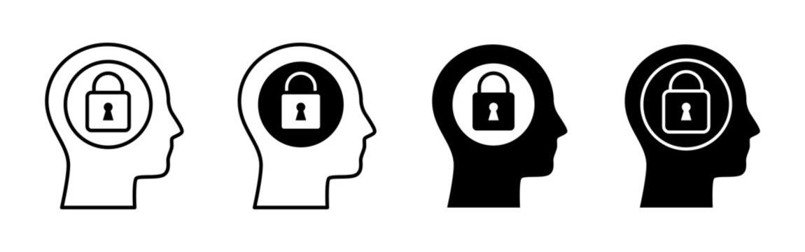 Conceptual Illustration of Mental Lock and Security.