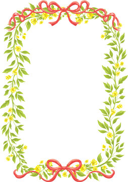 Botanical floral pattern border and frame illustration