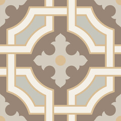 Fototapeta premium Vintage Ceramic Floral Ornament Seamless Design