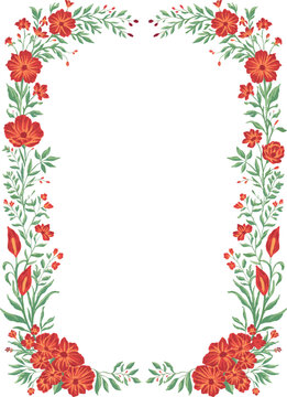 Flower Wreath Watercolor Border Frame Floral Illustration
