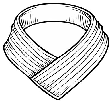 Elegant vintage neckwear illustration featuring a striped decorative scarf perfect for artistic design projects and fashion themed creations