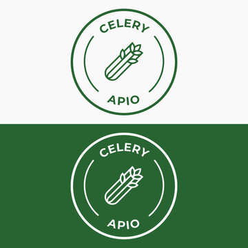 Celery Allergen Icon Badge with Bilingual Label