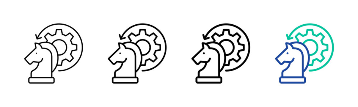 Strategic Management Icon Collection Different Style Outline