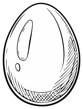 Simple hand-drawn outline of a single oval egg with shading